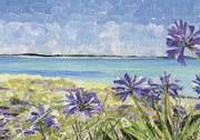 Agapanthus on Tresco collage print
