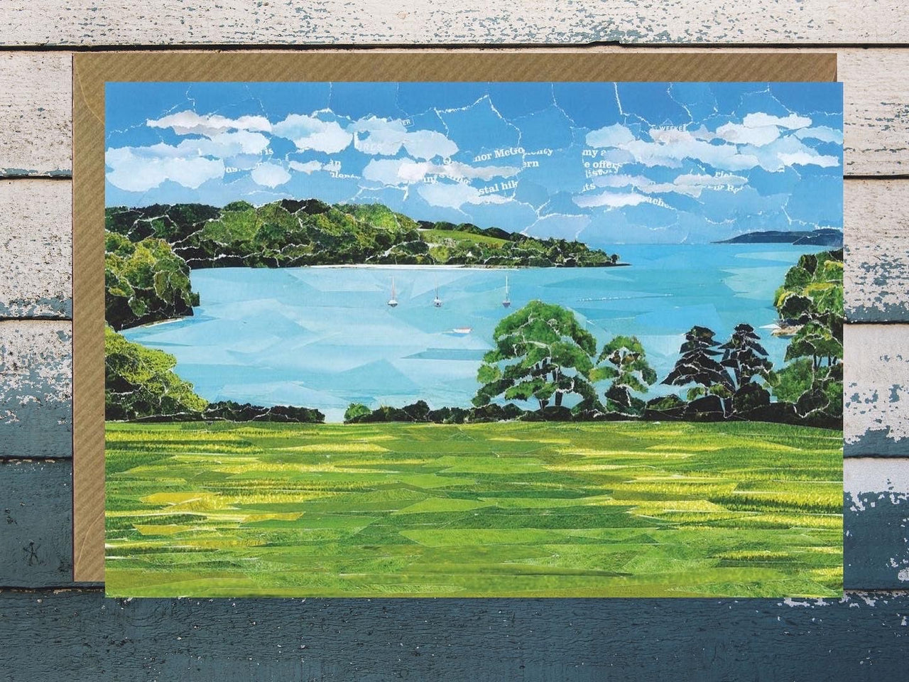 Trelissick Gardens, Feock, Cornwall, Collage Card.