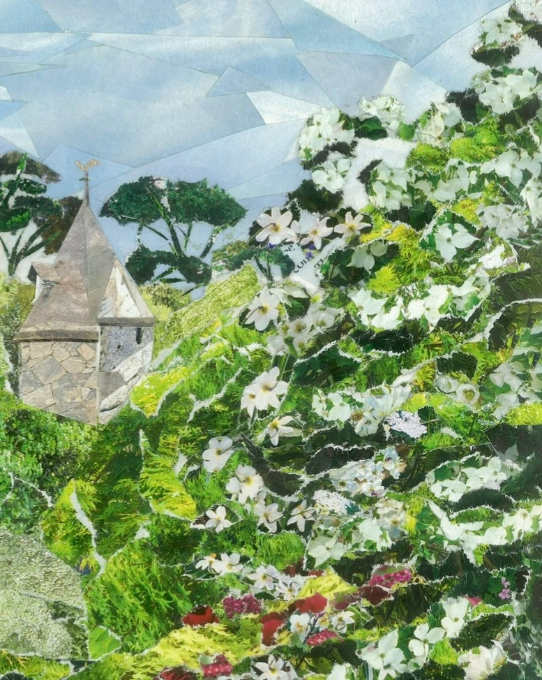 Trelissick Garden, Cornwall Original Paper Collage Art | Junk Mail Art