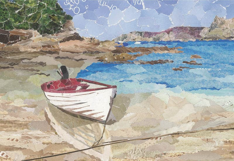 Bryher boat Isles of Scilly collage art print