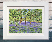 Bluebells in Cornwall paper collage art print
