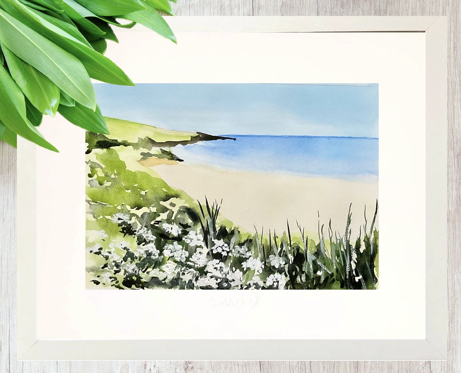 Porthcurnick Beach Watercolour