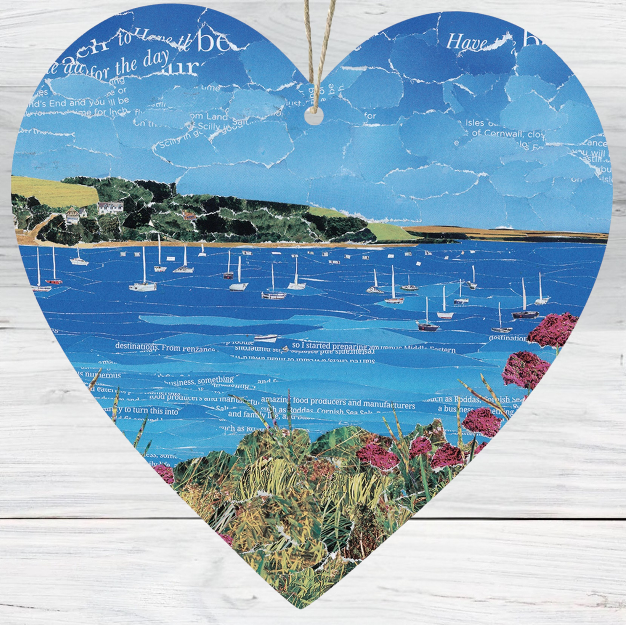 Falmouth to Flushing View Hanging Heart Decoration