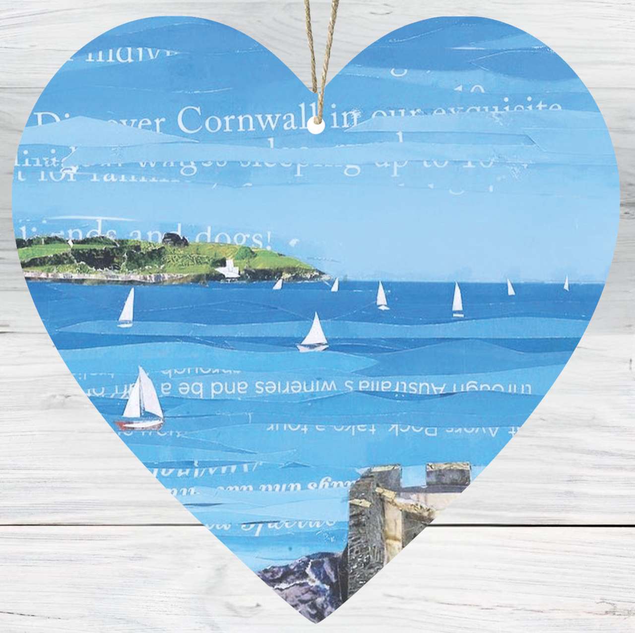 St Anthony’s Lighthouse, Falmouth Hanging Heart Decoration