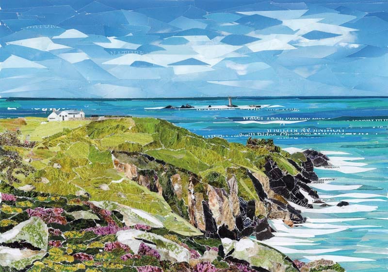 Cornish art prints Land’s End Paper Collage