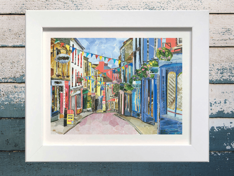 Falmouth high street collage art