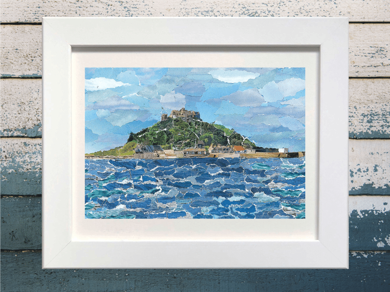 St Michael's Mount, Cornwall, Collage Print.