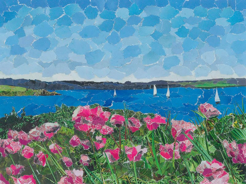 Roseland Peninsula, Cornwall, Collage Print.