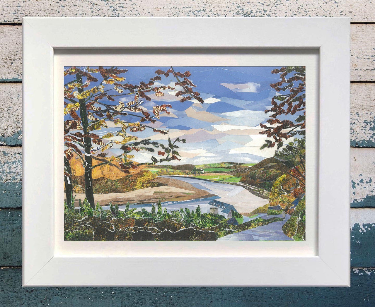 Cotehele Quay Autumn, Cornwall, Collage Art Print