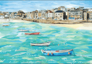 St Ives harbour collage art