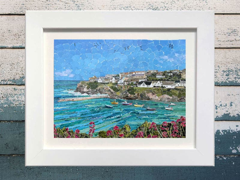 Port Isaac paper collage print