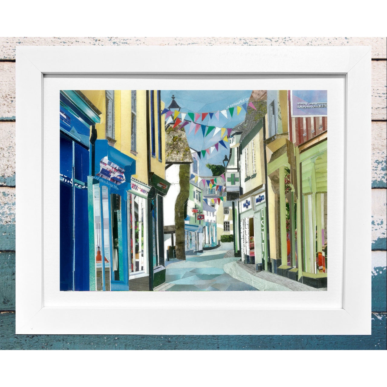 Fowey, Cornwall, Collage Art Print.