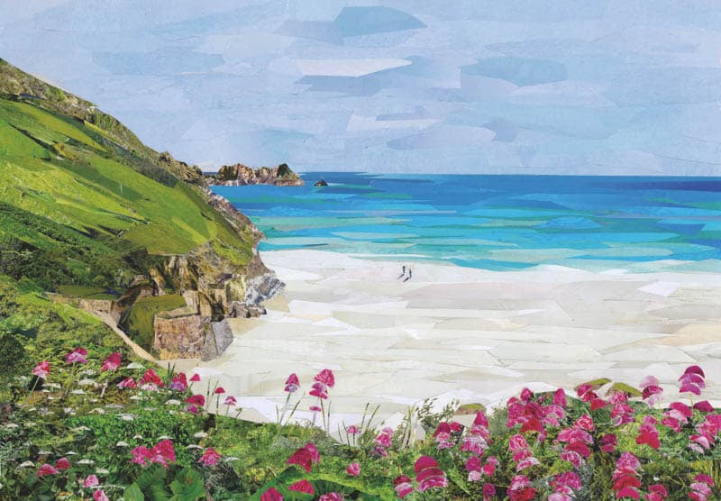 Porthcurno collage art print