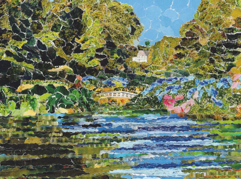 Trebah Garden, Cornwall, Paper Collage Art.