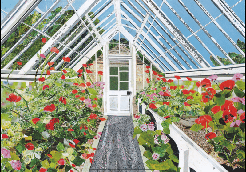 Lost Gardens Of Heligan Greenhouse, Collage Art.