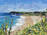 Torn paper collage art gylly beach Falmouth