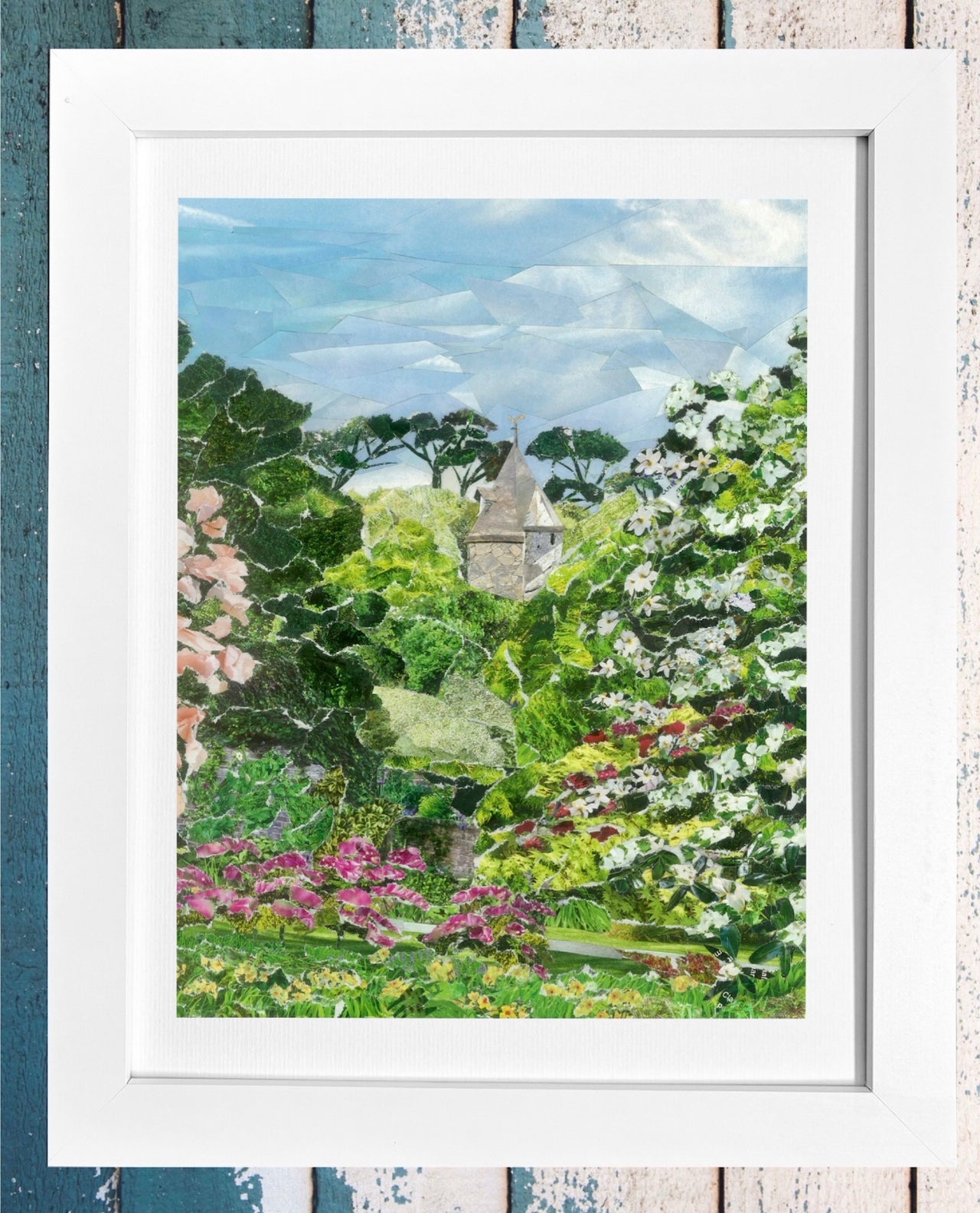 Trelissick Garden, Cornwall, Collage Art Print.