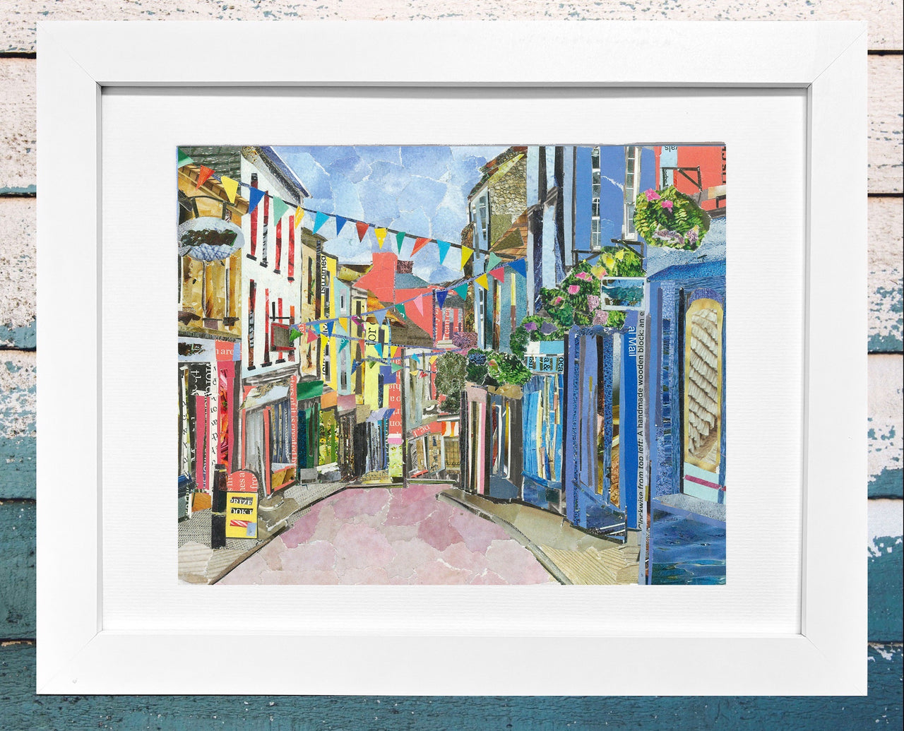 Falmouth High Street, Cornwall, Collage Art Print.