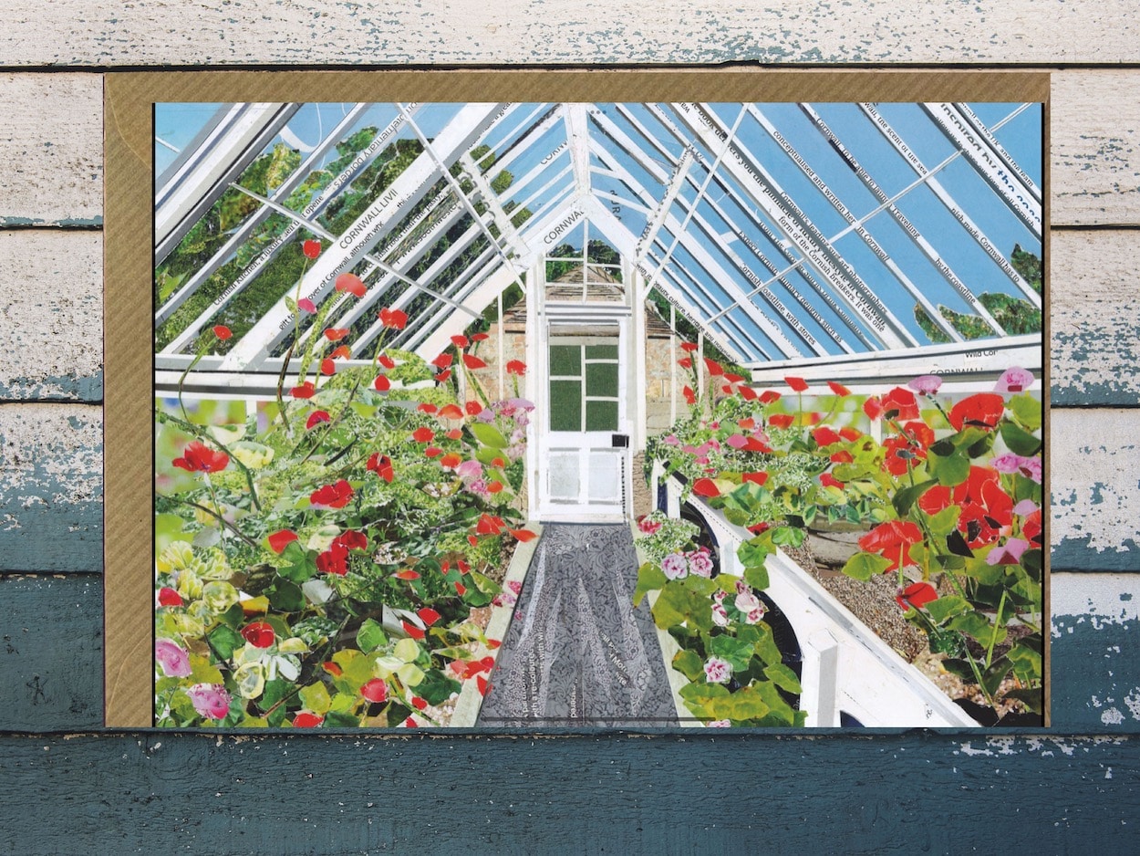 Pelargonium Greenhouse paper collage card