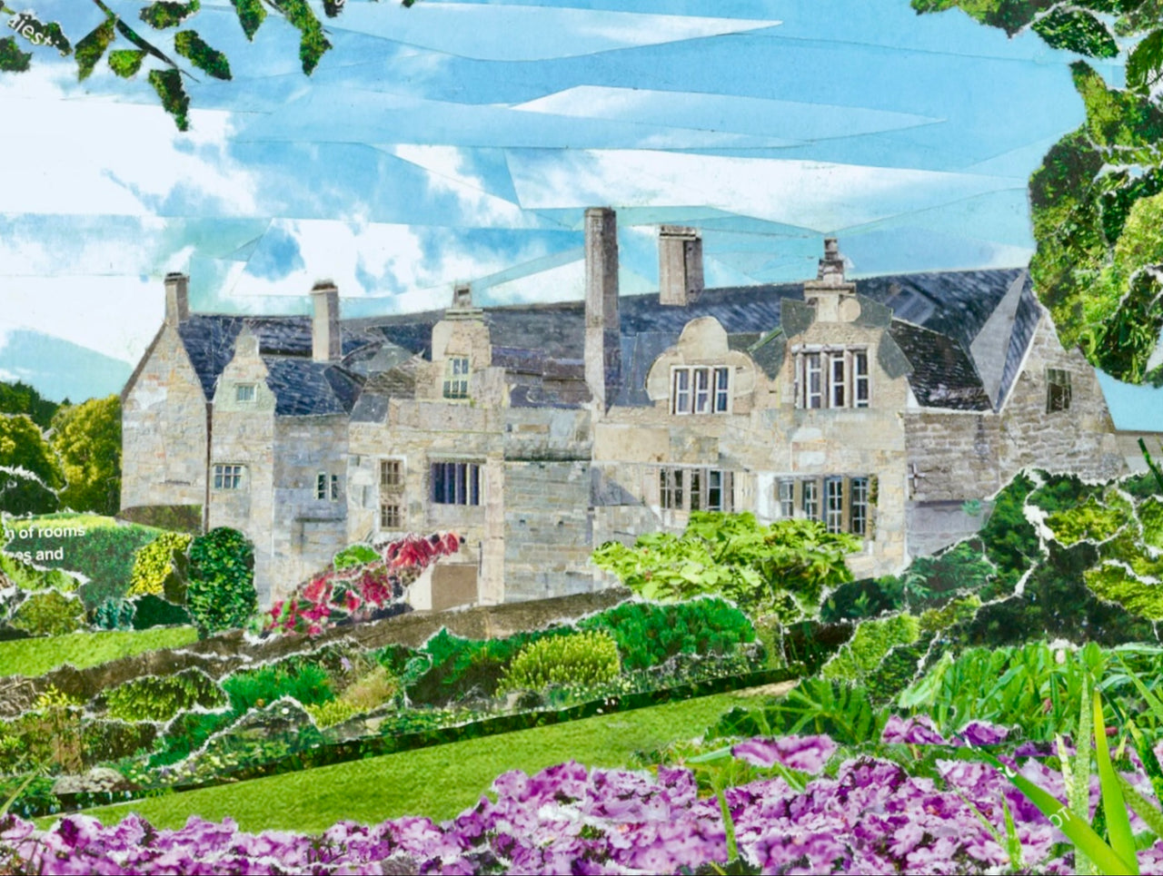 Trerice House, Newquay, Cornwall, Collage Art Print