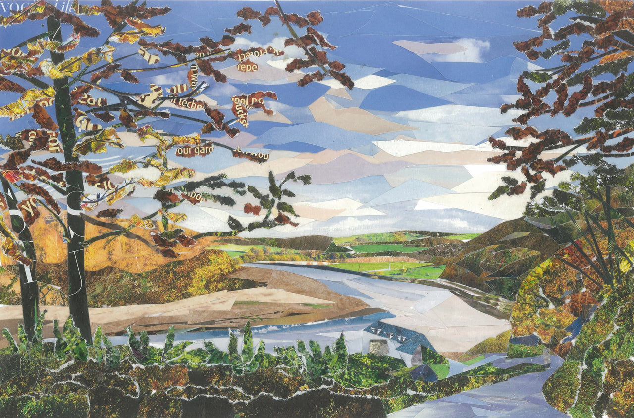 Cotehele Quay Autumn, Cornwall, Collage Art Print