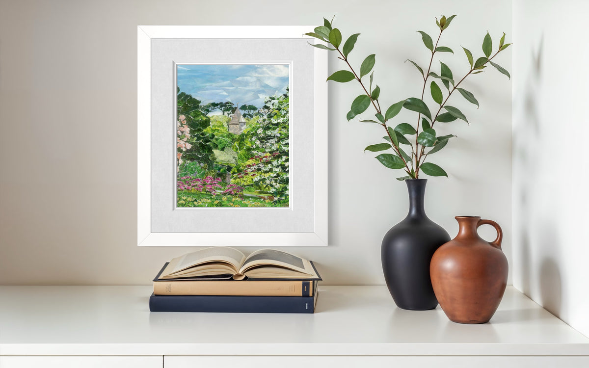 Trelissick Garden, Cornwall Original Paper Collage Art | Junk Mail Art