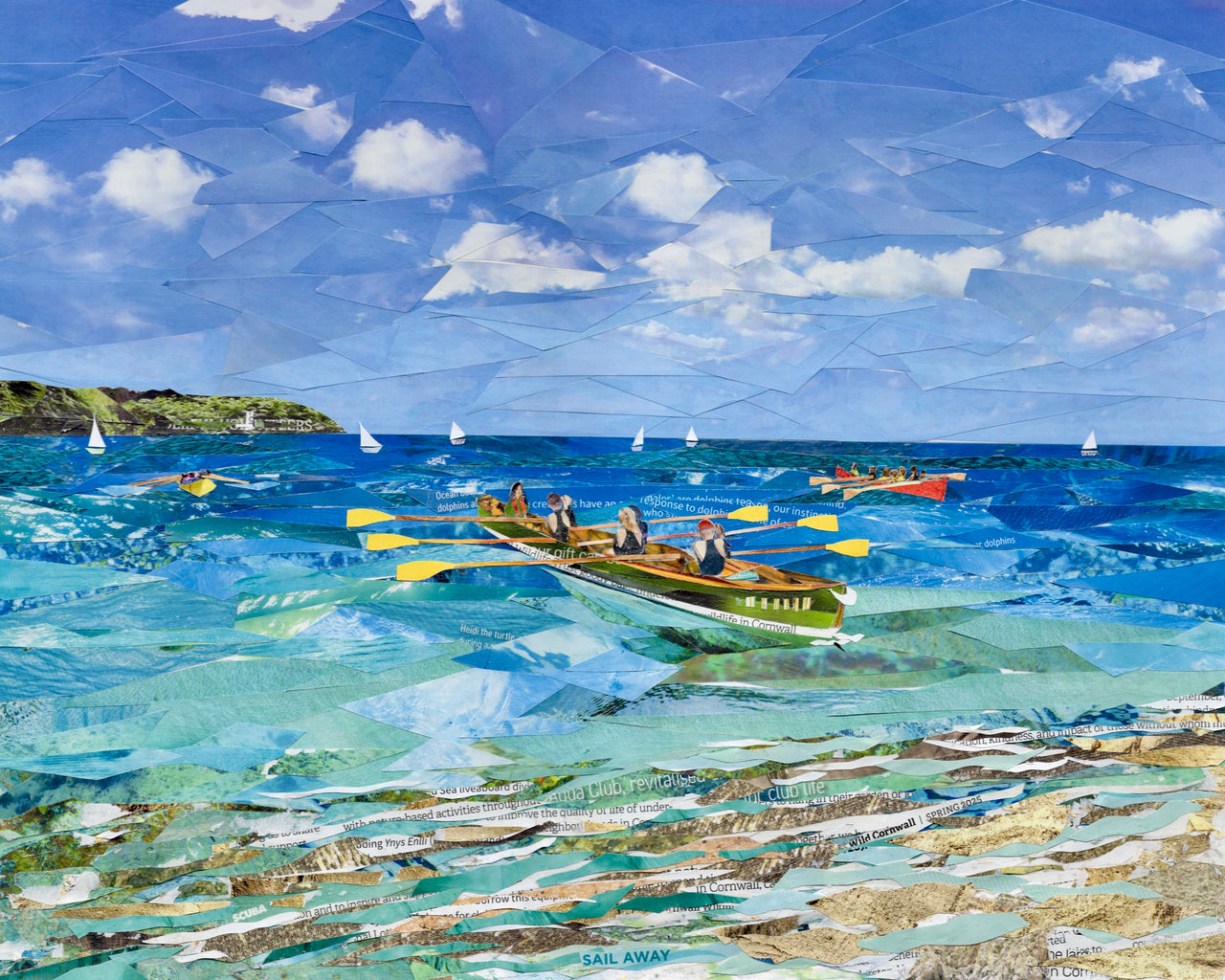 Gig Rowing Card, Cornwall.