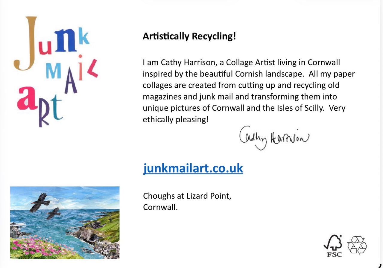 Cornish Choughs at Lizard Point Greeting Card | Coastal Cornwall Art