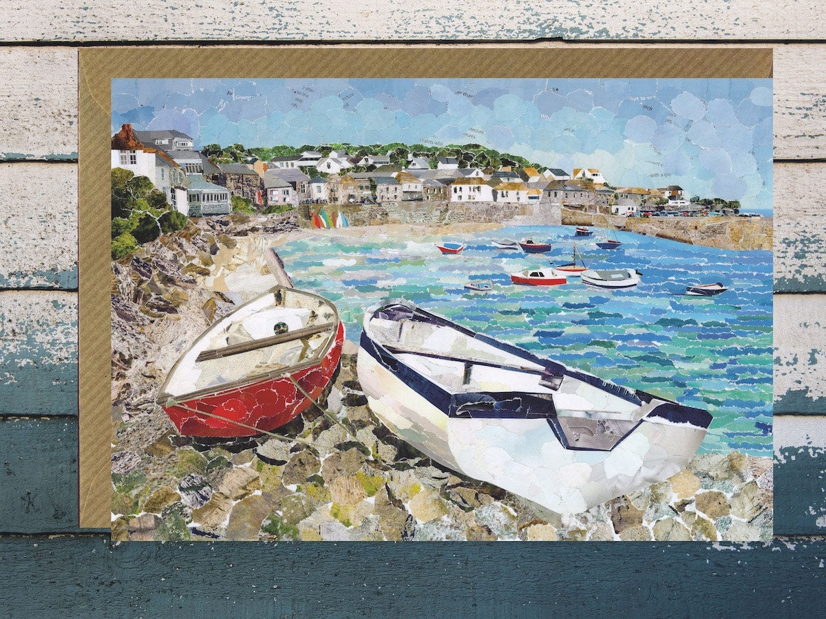Mousehole collage card