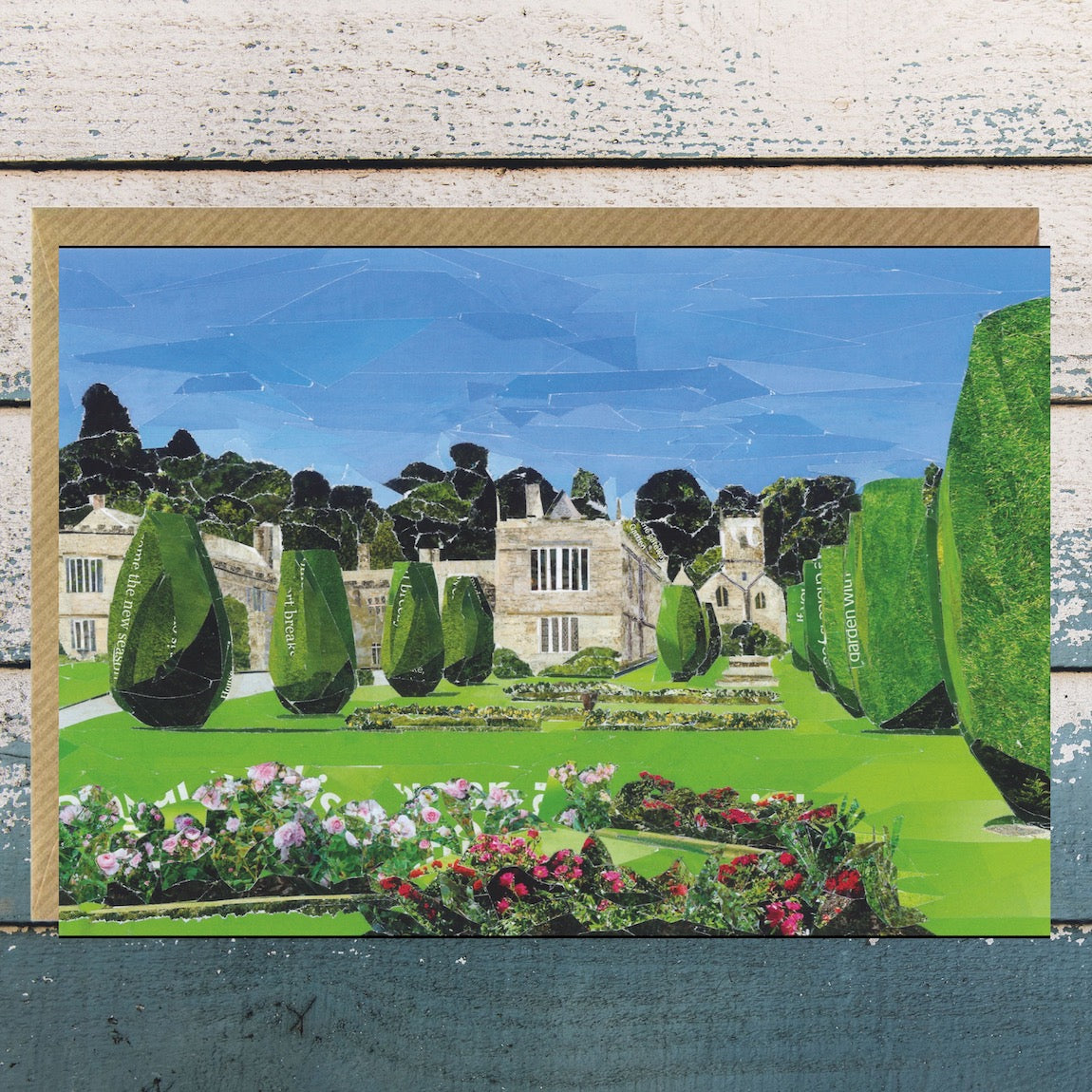 lanhydrock cornwall collage card