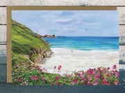 Porthcurno collage art print card