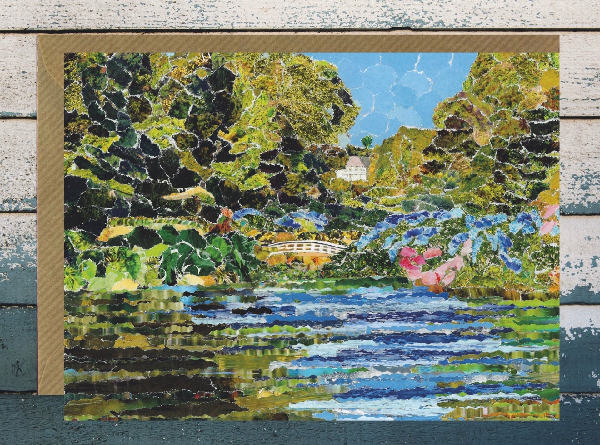 Trebah gardens collage art print card