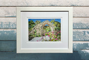 Abbey gardens arch Tresco paper collage original