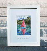 sailing on the Helford River junk mail art cornwall