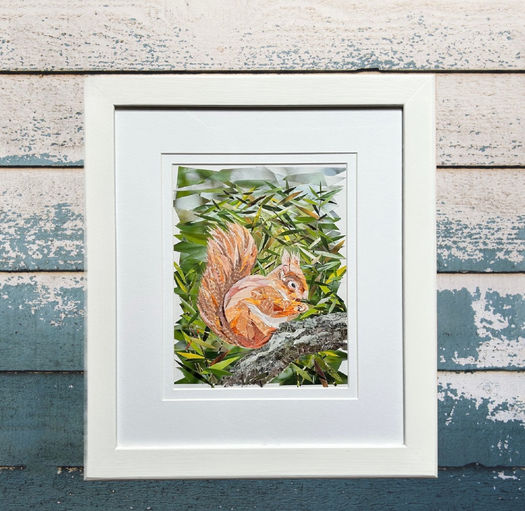 Red Squirrels of Tresco original paper collage