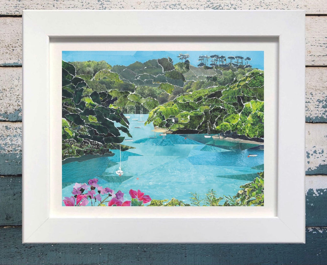 Port Navas Creek framed collage art print