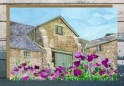 Trerice Purple Poppies Collage Card