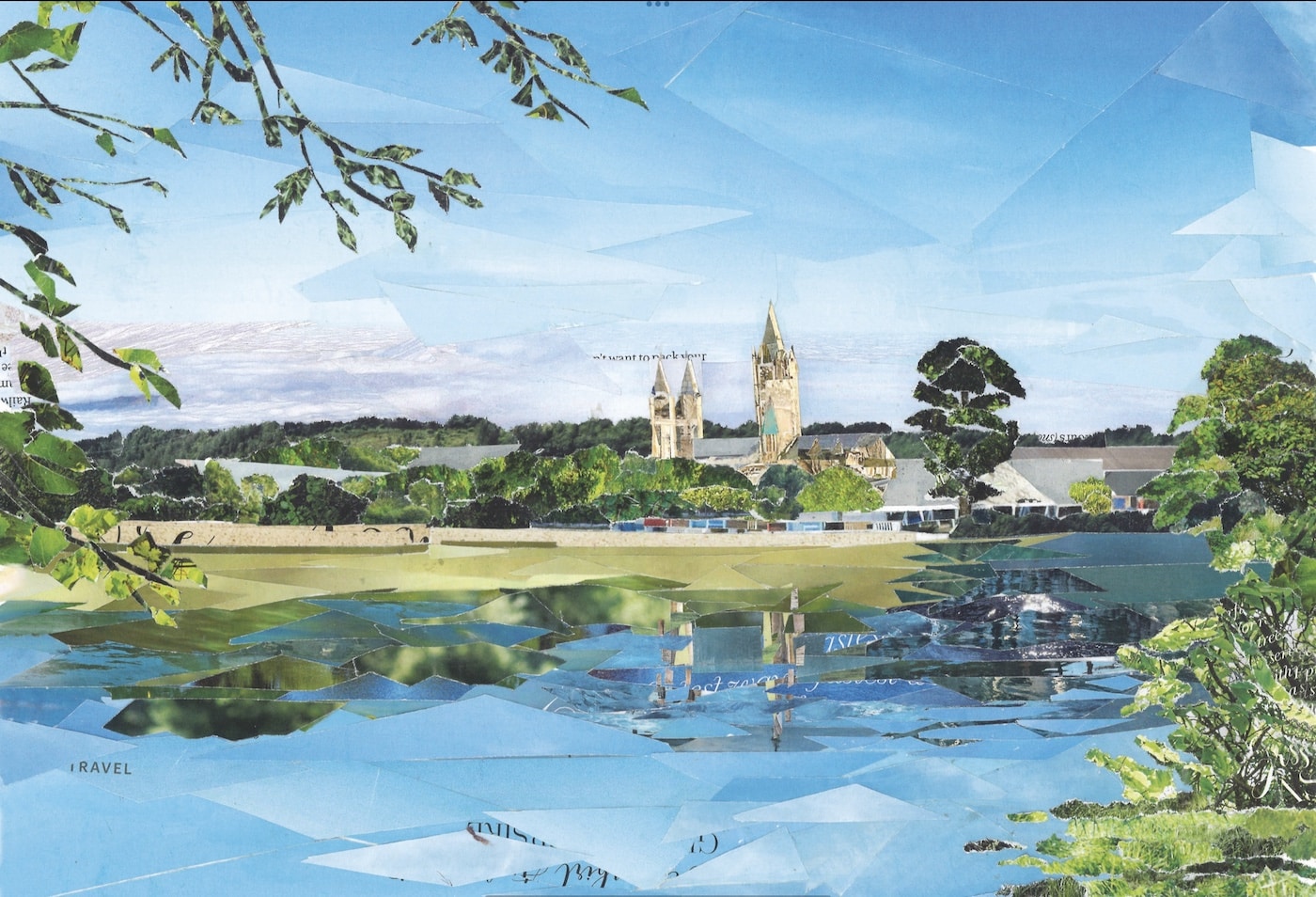 Truro river view paper collage