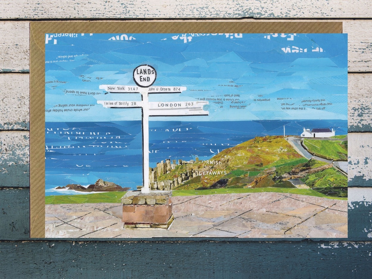 Land's End signpost collage card