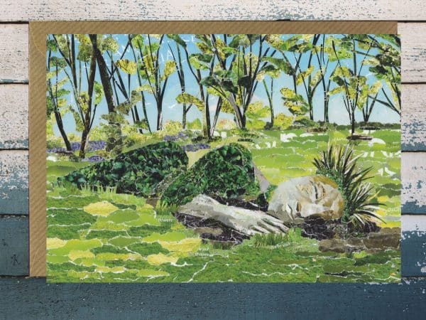 Mudmaid Heligan gardens collage card