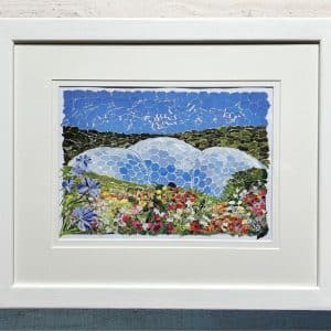 Biomes at the Eden Project Original Cornwall Collage Art