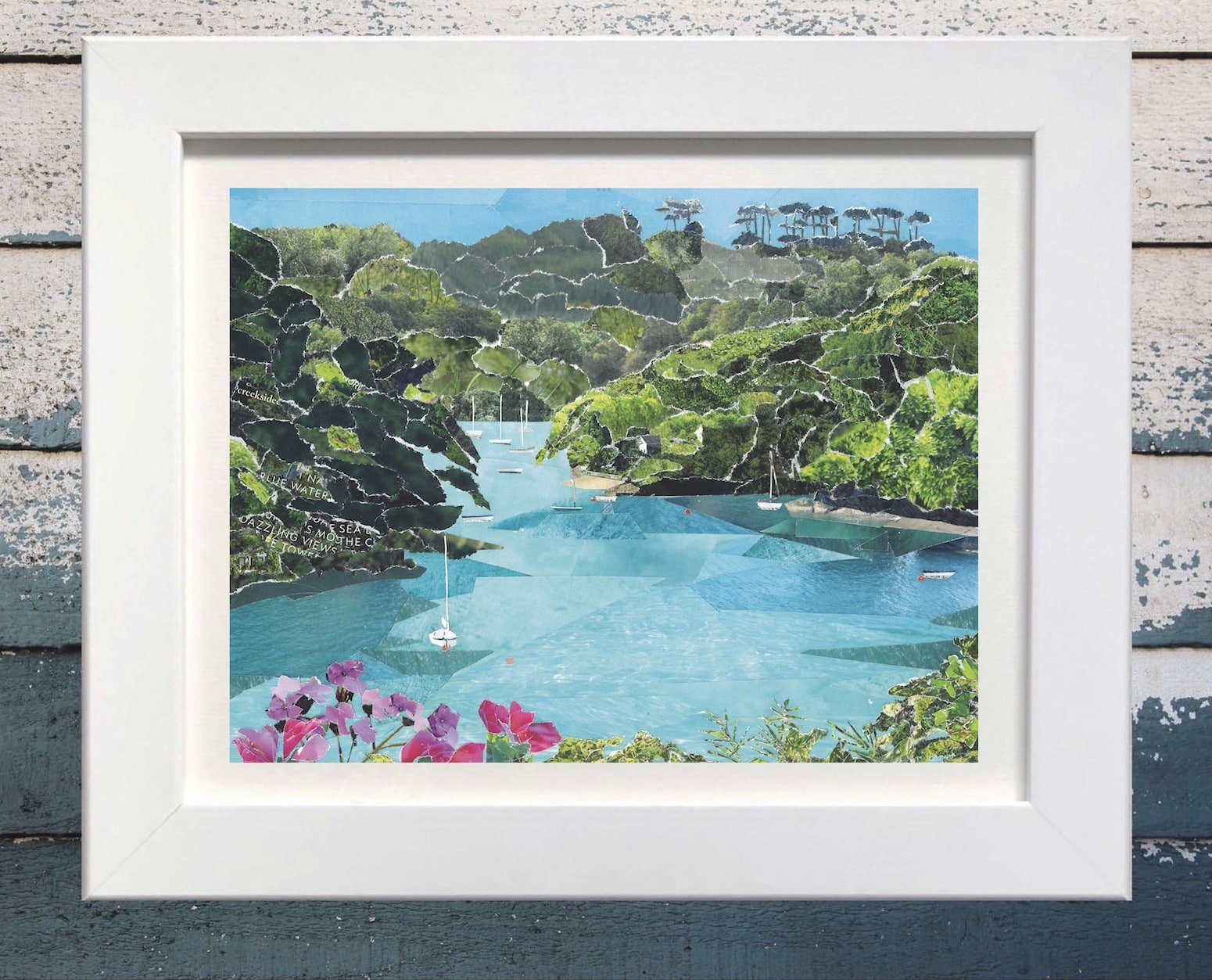 Port Navas Creek framed collage art print